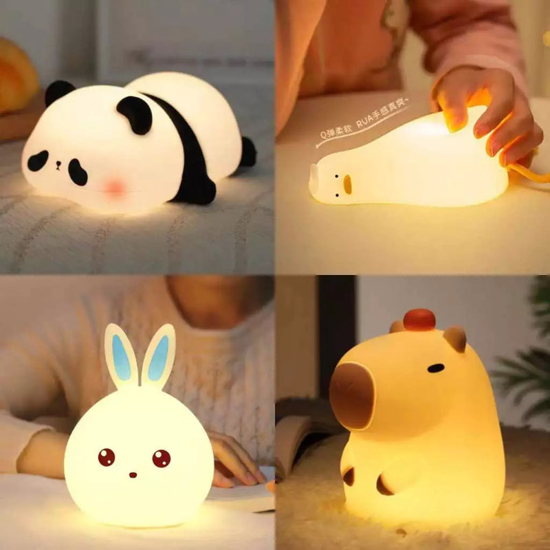 Luminária Led CAPIVARA/Pato/Panda/Coelho Silicone
