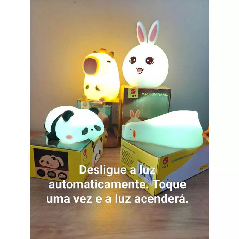 Luminária Led CAPIVARA/Pato/Panda/Coelho Silicone
